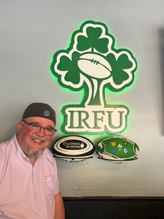 Irish Rugby IRFU LED-lit fan art logo cutout