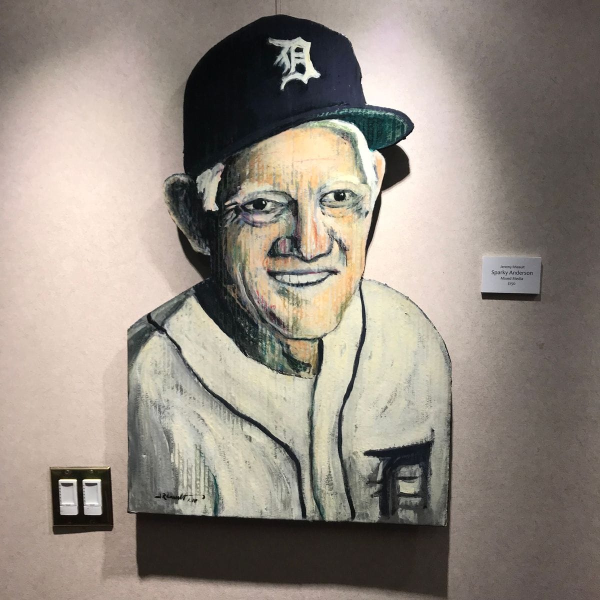 Sparky Anderson by Jeremy Rheault on the wall at The Village Theater
